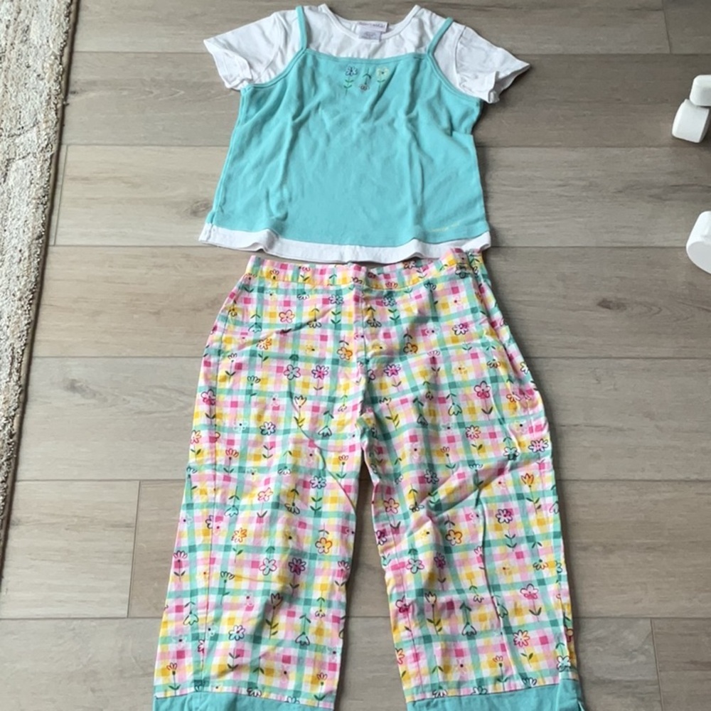 American Girl girls size L top and 14 capris